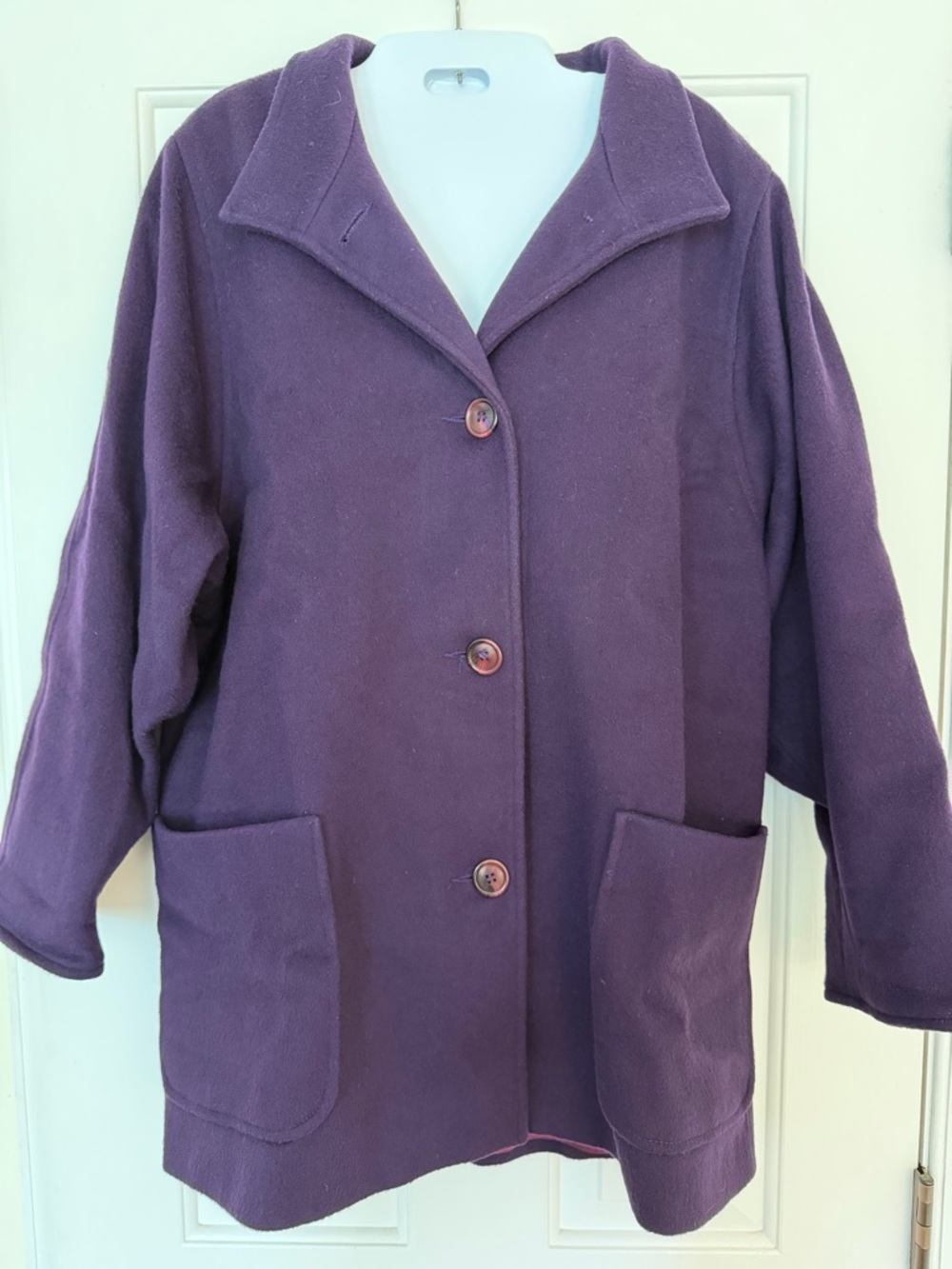 Vintage Kristen Blake Purple Wool Coat XS Women Made in USA Jacket